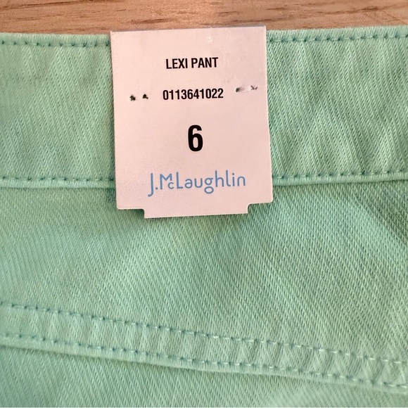 J. McLaughlin Peppermint Solid Denim Cotton Stretch Lexi Pants Women's 6 NWT - Picture 3 of 10